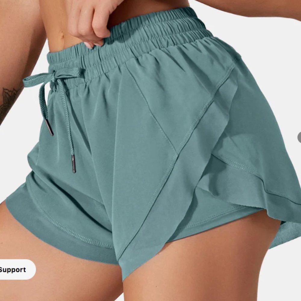 Halara Drawstring Contrast Mesh 2-in-1 Shorts Small